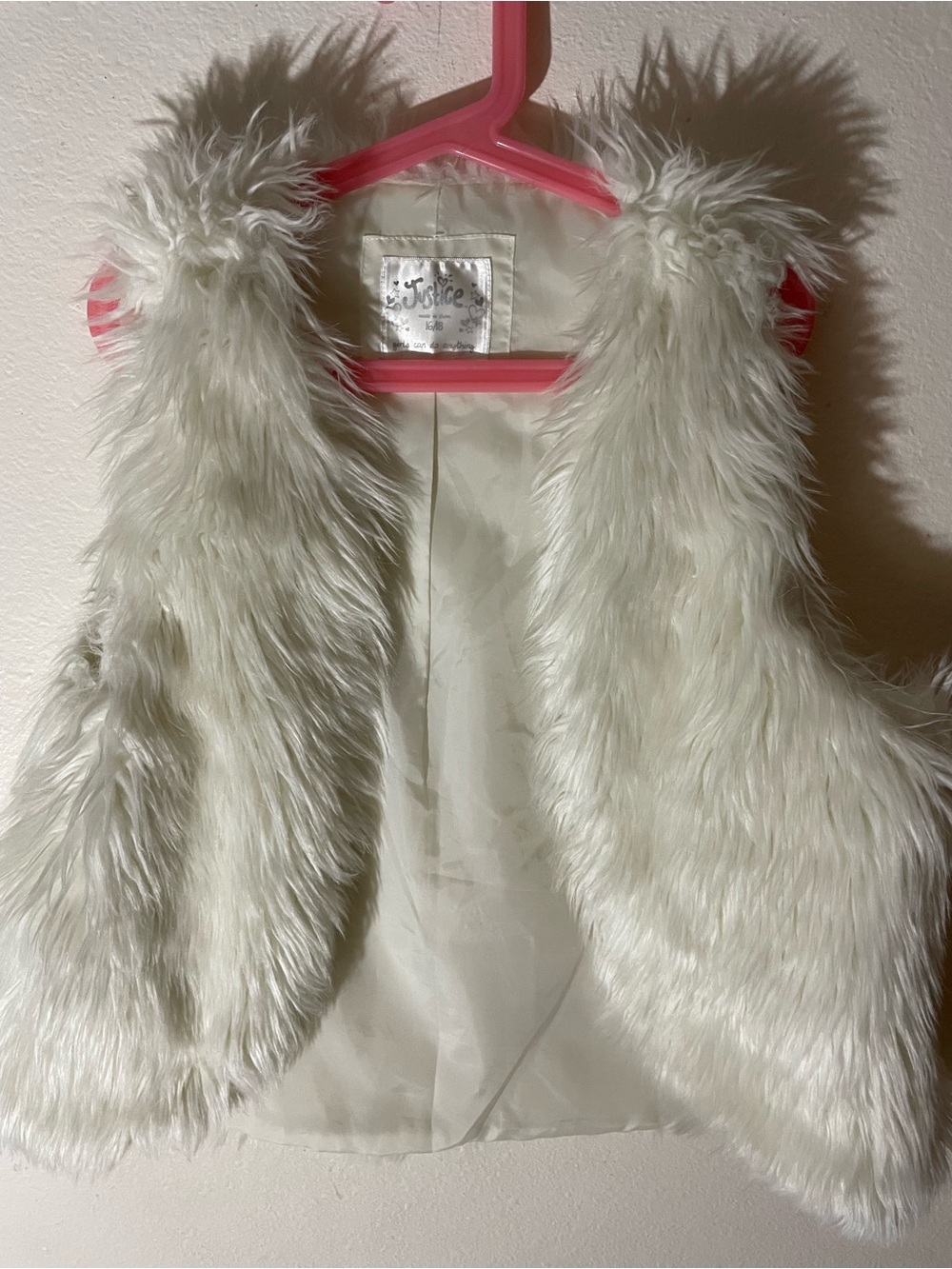 Justice Ivory Faux Fur Girls Vest